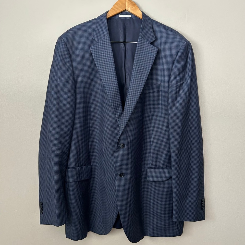 Peter Millar Sport Coat Men 48XT Blue Plaid Wool Two Button Blazer Jacket Canada